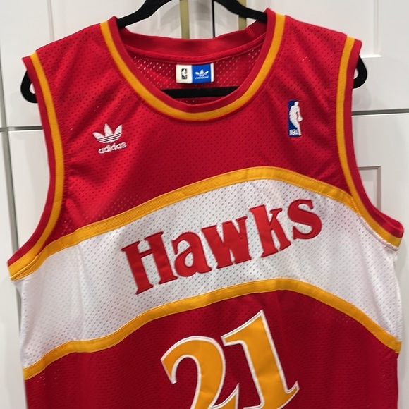 Adidas Hardwood Classics Atlanta Hawks Dominique Wilkins #21 Jersey - Picture 2 of 14